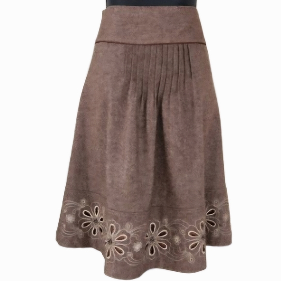 VTG Brown Tweed Wool-blend YOU ARE YOU Knee-length Skirt (L) - Picture 4 of 15